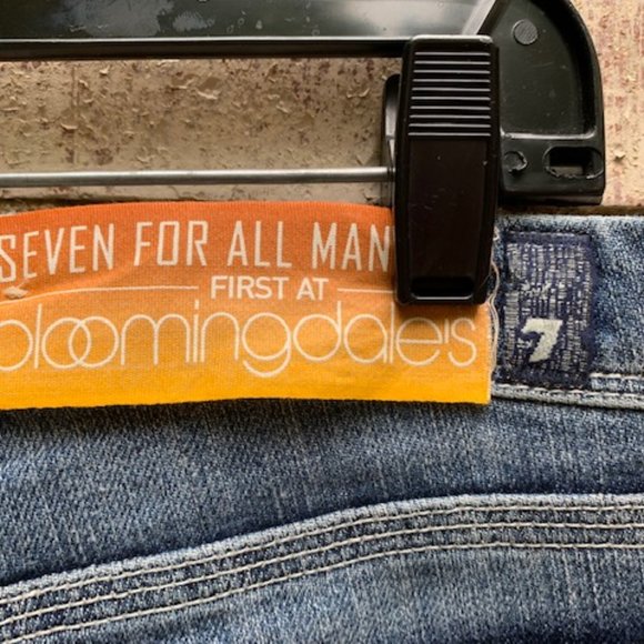 7FAM Flynt Boot Cut Mid-Rise Jeans - 30, rhinestone pockets - Picture 7 of 8